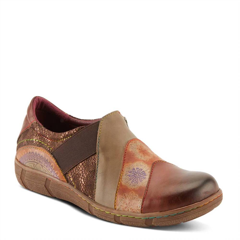 NEW L'ARTISTE women's lata mule in brown multi